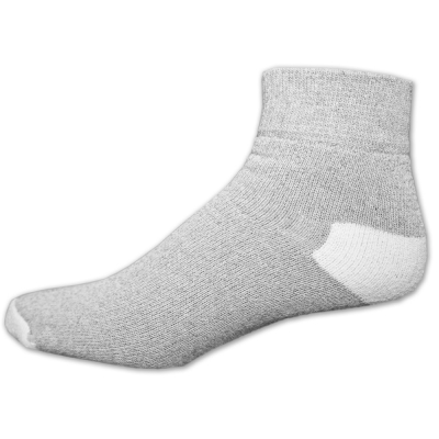 Gemrock Grey W/ White Heel & Toe Ankle Socks