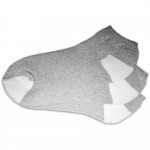 Gemrock Grey W/ White Heel & Toe Low Cut Socks